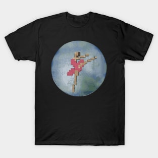 Ballerina Moon in Pixels T-Shirt